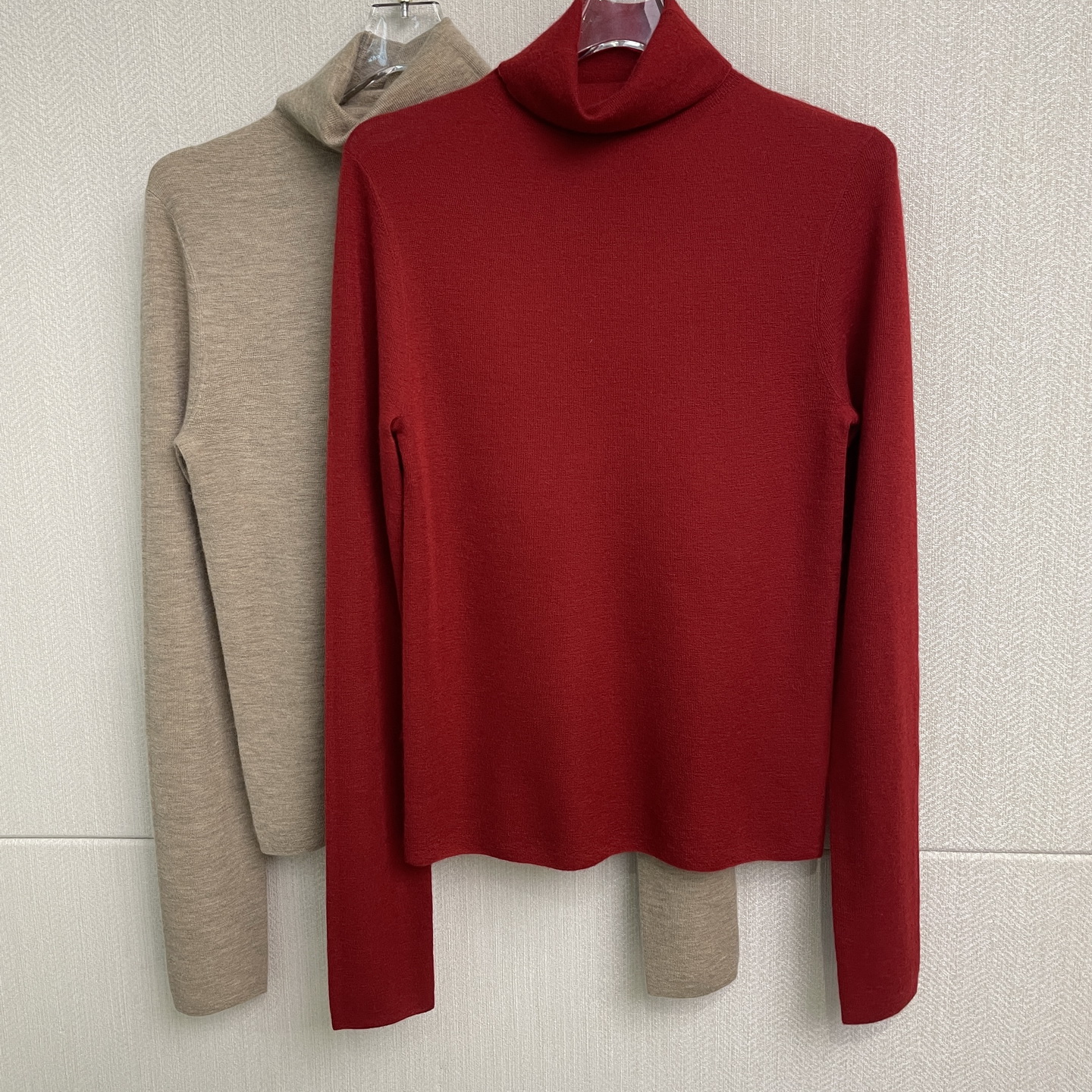 舒适升级双股80支精纺高领打底衫 微透美学零束缚薄款山羊绒上衣