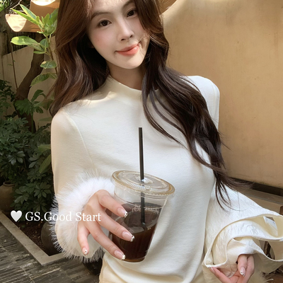 GS.GOOD START-客户都自留了冬气质温柔鸵鸟毛加厚打底小衫G6925U