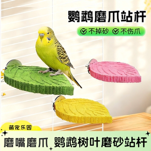 鹦鹉树枝磨砂站杆磨爪不掉渣玄凤虎皮磨爪棒小鸟站棍站架鸟笼配件