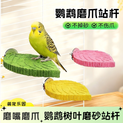 鹦鹉树枝磨砂站杆磨爪不掉渣玄凤虎皮磨爪棒小鸟站棍站架鸟笼配件