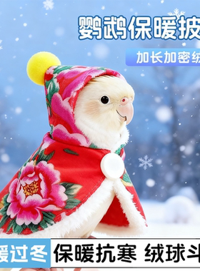 鹦鹉冬天斗篷小鸟披风虎皮牡丹玄凤小太阳加厚保暖外出专用鸟用品