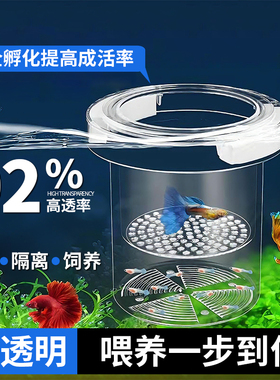繁殖孵化盒鱼缸新升级繁殖隔离盒漂浮式小型鱼卵鱼苗幼鱼孵化产房