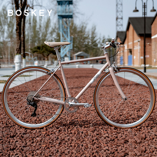 BOSKEY不死骑 城市通勤轻旅行自行车 钢架复古平把公路 Shuttler
