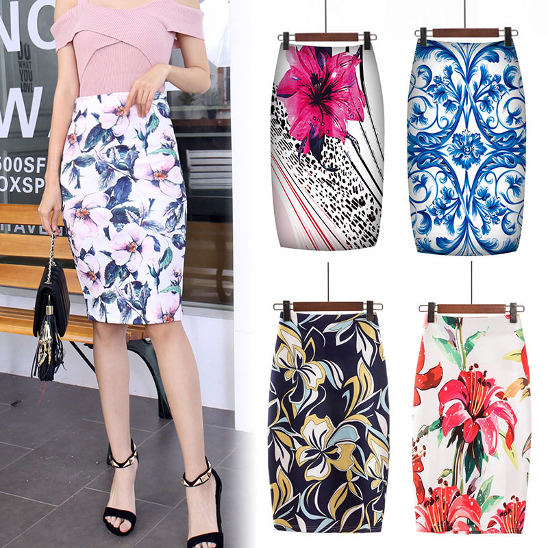 Hip wrap skirt digital print skirt印花半身裙|ruв категории Женская одежда, юбка - от Buy2taobao.com для оказания профессиональной услуги покупки агента Taobao