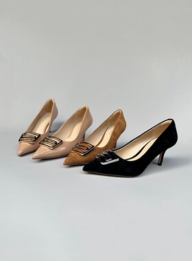 FEDERICA DI DONATO细跟高跟浅口单鞋时尚百搭气质名媛风小皮鞋