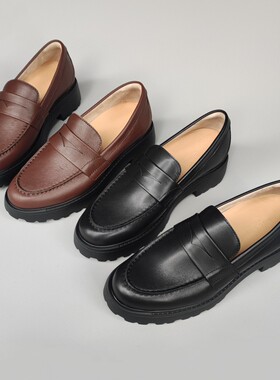 FEDERICA DI DONATO松糕厚底乐福女鞋浅口一脚蹬英伦风小皮鞋子