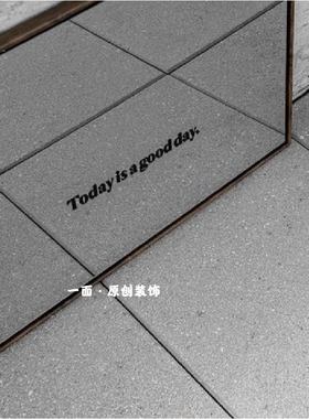 today is a good day黑色小号贴纸ins风灯箱玻璃镜子贴纸创意装饰