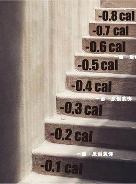 -0.1cal卡路里楼黑色梯贴纸健身房创意楼梯墙面装饰墙贴纸