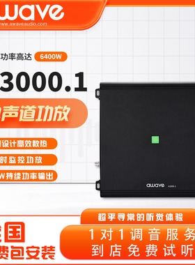汽车音响改装awave爱威A3000.1单声道功率放大器包安装