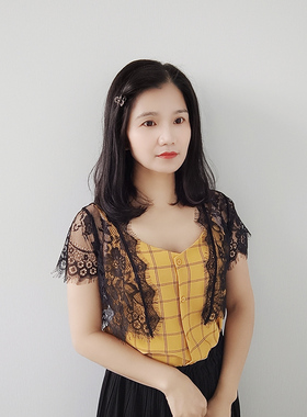 夏季百搭韩薄款睫毛蕾丝短袖