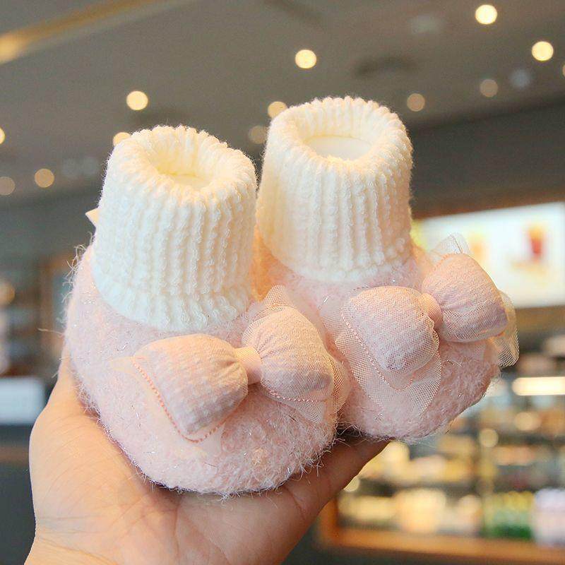 秋冬女婴鞋袜加绒厚蝴蝶结保暖袜套宝宝软底学步鞋0-3-6-8月一岁,童鞋/婴儿鞋/亲子鞋,婴儿步前鞋/袜鞋,淘宝优惠券,粉丝福利购,淘宝优惠卷