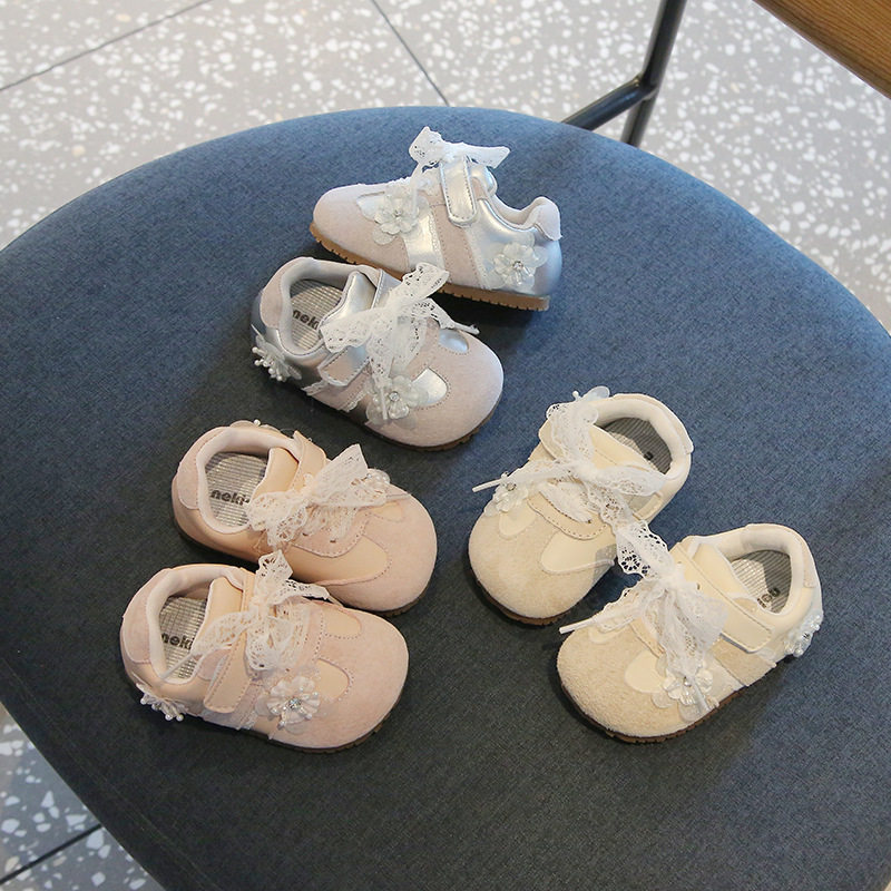 2025秋季小童婴儿鞋韩版洋气蕾丝蝴蝶结女宝运动鞋防滑软底学步鞋,童鞋/婴儿鞋/亲子鞋,婴儿步前鞋/袜鞋,淘宝优惠券,粉丝福利购,淘宝优惠卷