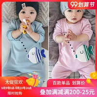 Quần áo trẻ em mùa xuân và mùa thu 0-3-6-12 tháng tuổi sơ sinh mỏng phần cotton một mảnh dễ thương siêu dễ thương mùa xuân bé - Áo liền quần quần áo trẻ sơ sinh