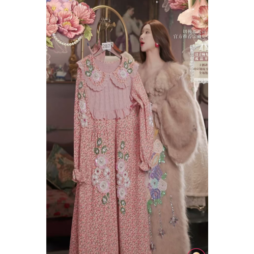 0111直播287高端新年焕新新品蜜桃粉水晶花卉刺绣裙80-120,服饰配件/皮带/帽子/围巾,帽子,淘宝优惠券,粉丝福利购,淘宝优惠卷