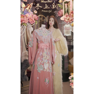0115直播135 丝绒连衣裙 洛可可新年吉服·插画兔公主·新中式