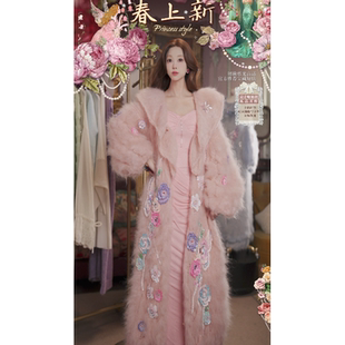 0222直播159洛可可新春早春·珠玉繁花·进口超幼羊毛大衣2件套