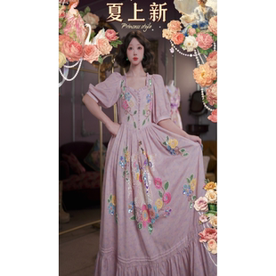 0523直播131高端洛可可珍藏·野天鹅·重工刺绣艺术仙女裙送腰带