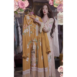 0326直播202高端新势力周新品 120 浆果黄爱丽丝兔子公主裙80