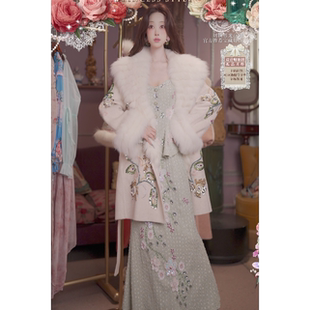 0813直播185洛可可秋冬至臻·狐狸毛羊绒·花神颂歌腰带裙80 120