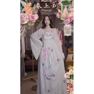 0321直播96洛可可至臻·鸢尾人鱼·浮光蕾丝刺绣连衣裙3件套