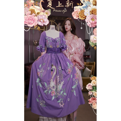 0715直播139洛可可仲夏珍藏级「花影天鹅」v腰显瘦公主裙
