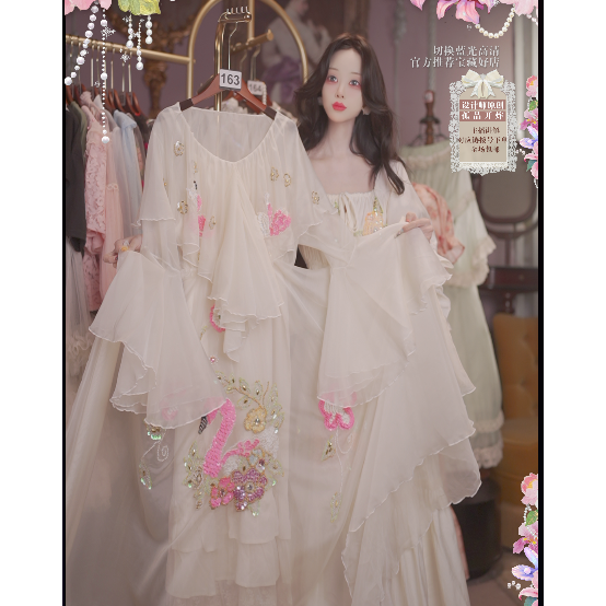 0524直播163高端《洛可可童话·天鹅芭蕾》刺绣裙腰带80-120