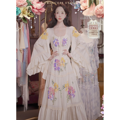 0726直播187高端《洛可可至臻·花海人鱼》刺绣裙腰带80-120