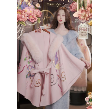 1121直播250彩蛋超级88福利初恋粉公主斗篷外套80-120