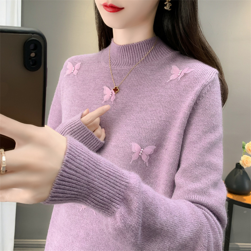 冰颜半高领毛衣女秋冬新款