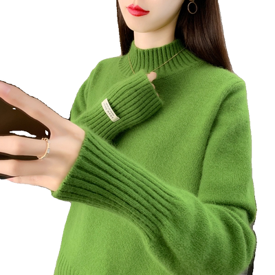 冰颜半高领韩版宽松毛衣