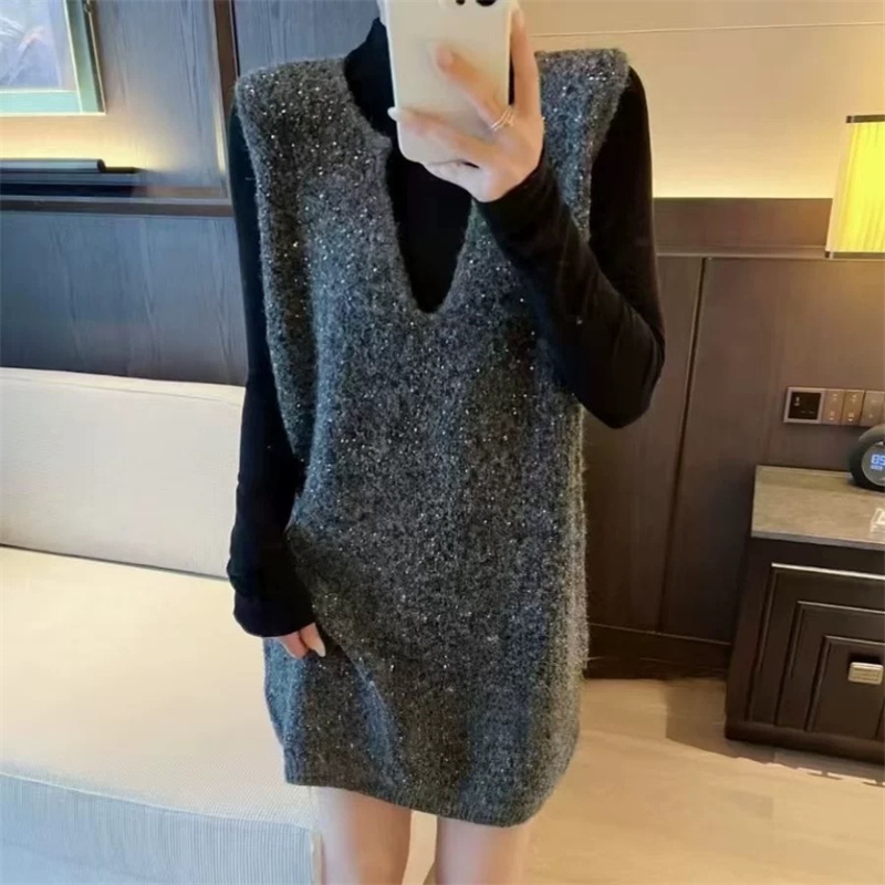 超火春秋宽松针织衫外套冰颜V领