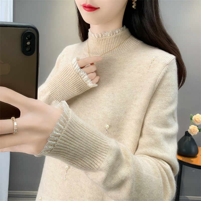 冰颜软糯高领毛衣女初中生