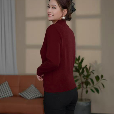 高级感半高领针织衫女秋冬