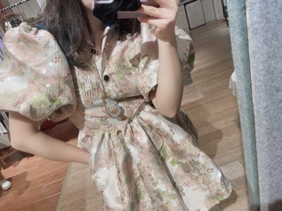 设计师品牌Dream sister jane正品珠片灯笼袖宫廷风连衣裙