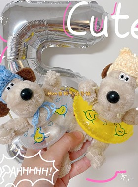 装饰夏季泳帽游泳圈毛绒可爱包挂件钥匙扣掌门狗后视镜玩偶书包y