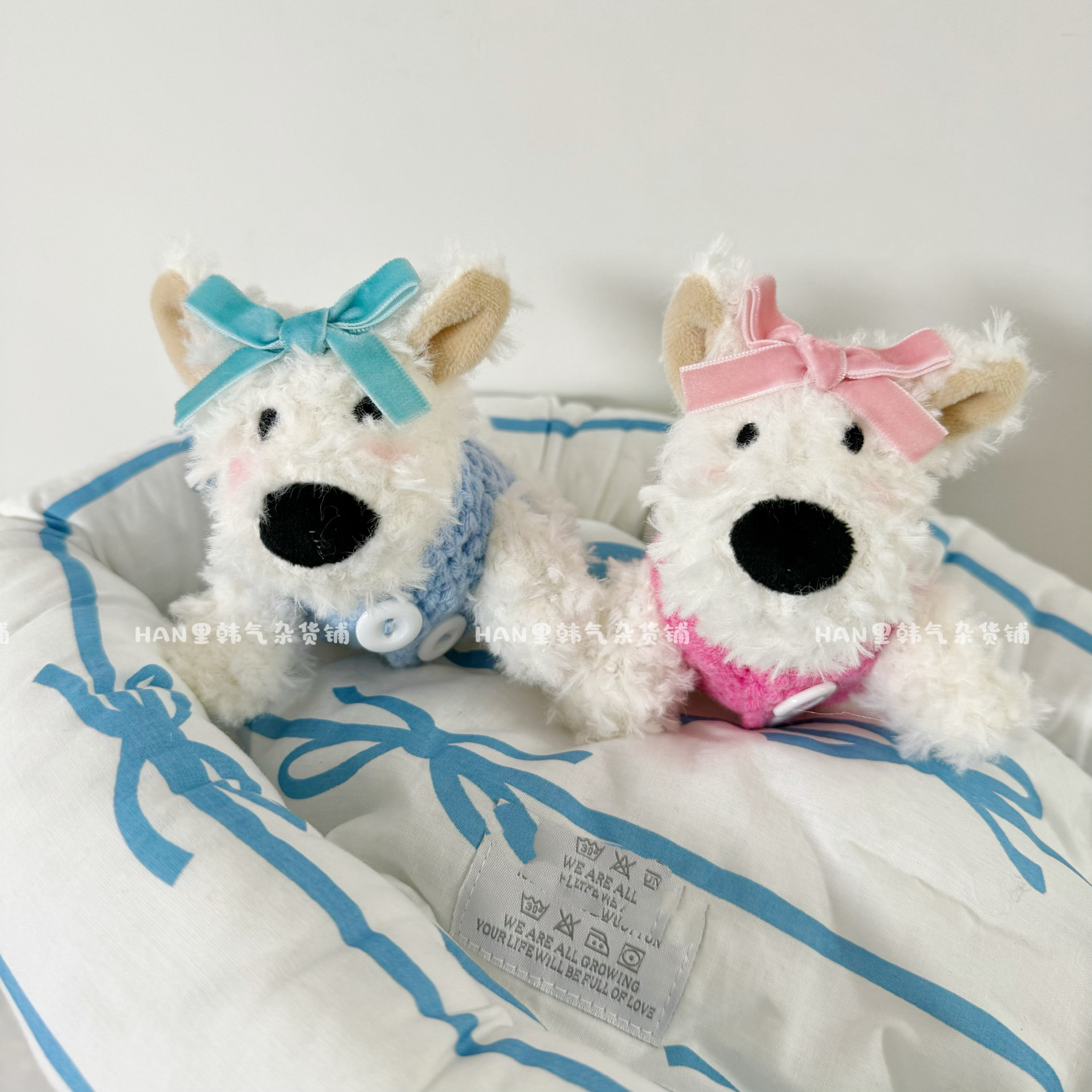 可爱西高地小狗毛绒书包挂件卡通玩偶公仔钥匙扣蝴蝶结礼物26