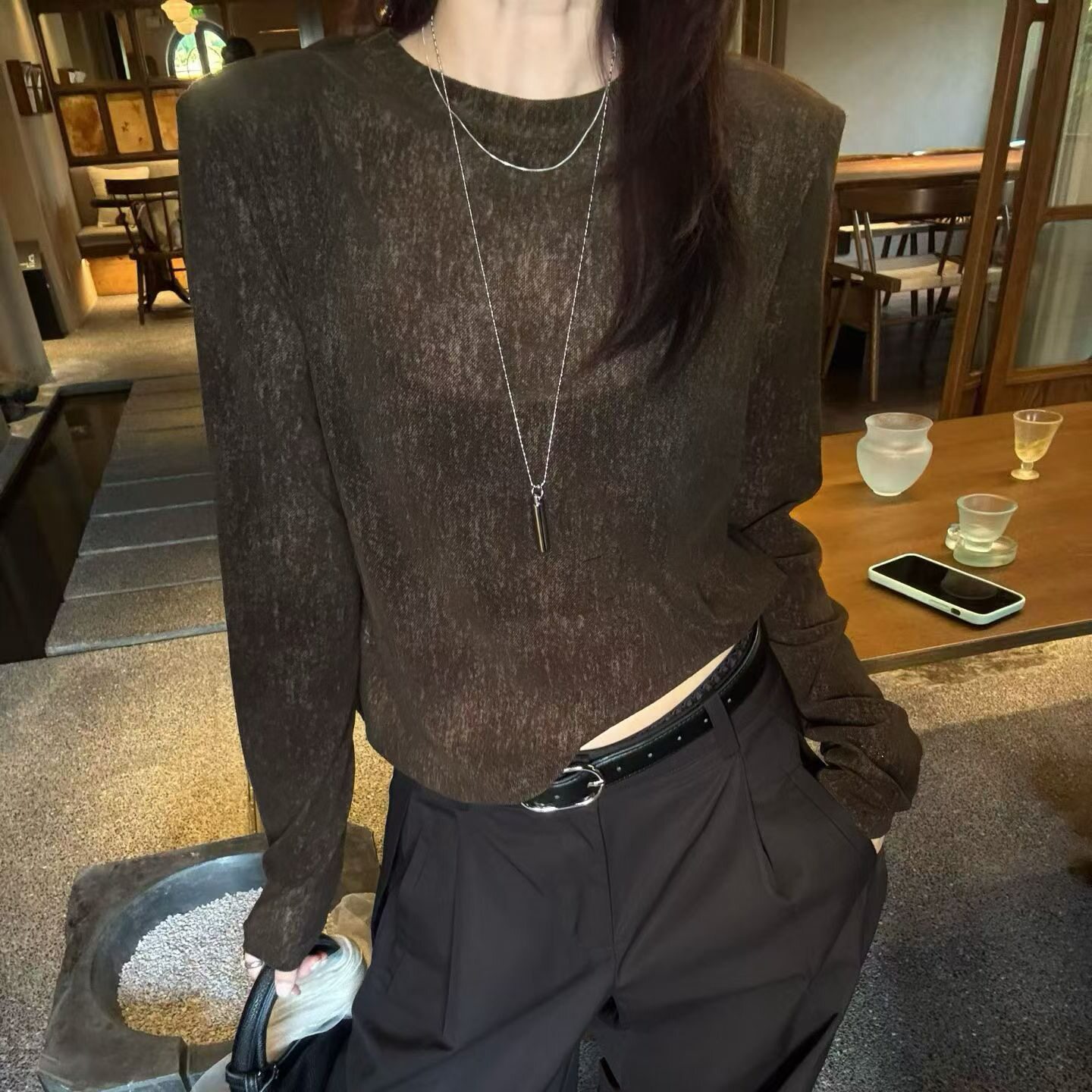 复古扎染薄款网纱长袖T恤女2026秋装新款宽松显瘦百搭打底衫上衣
