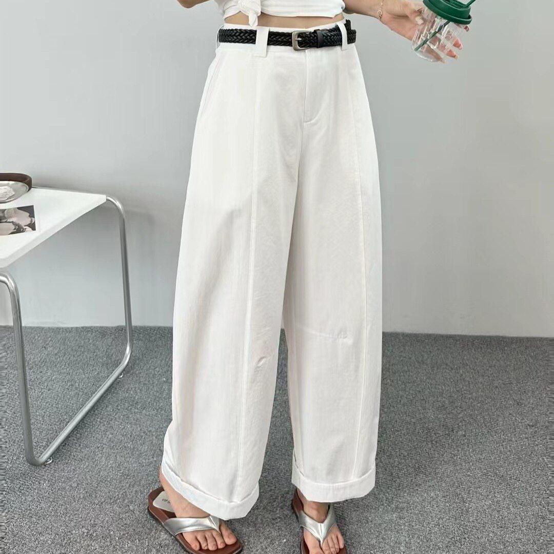 高级感直筒西装阔腿裤女欧洲站2026春夏新款欧货女装九分休闲裤潮