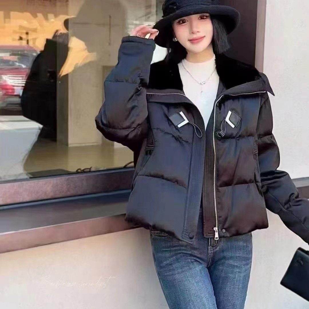 欧洲站2026冬新款毛领女小个子短款减龄百搭鸭绒羽绒服外套