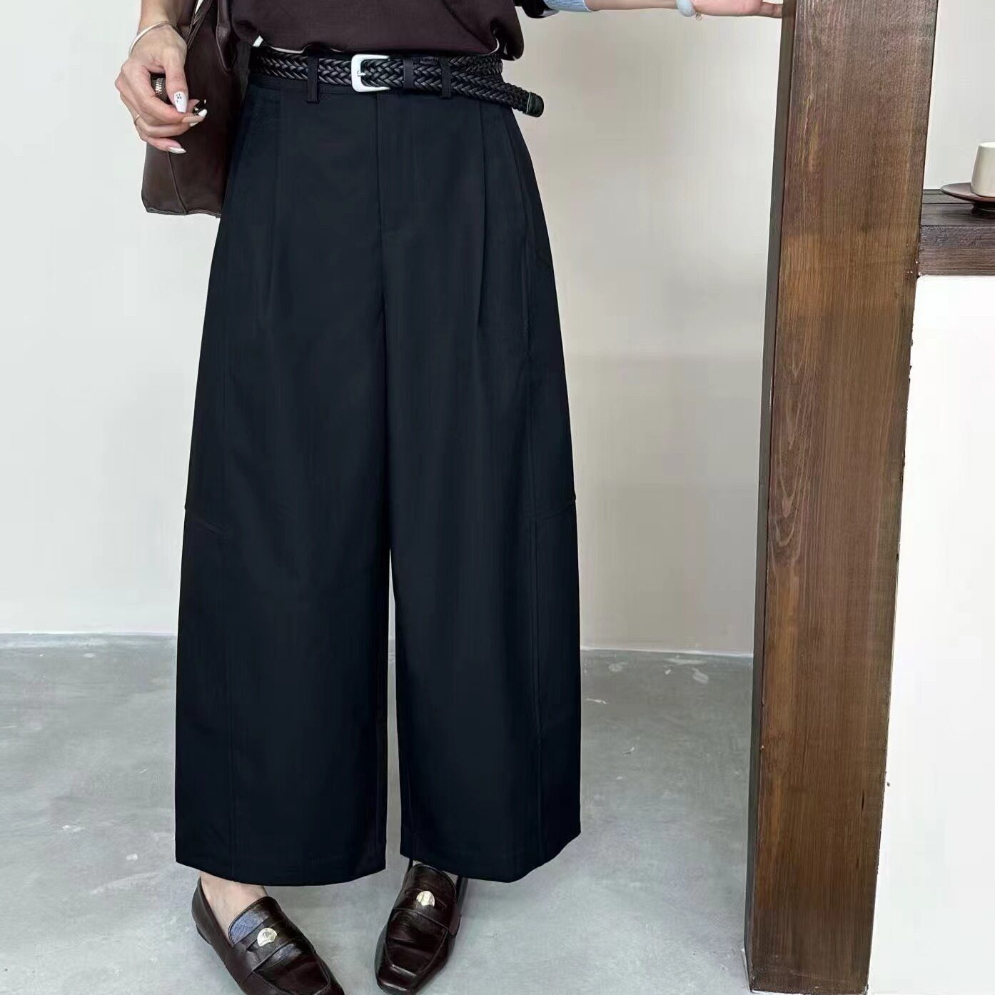 休闲九分西装裤女早秋简约百搭2026年新款夏季宽松显瘦直筒阔腿裤