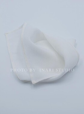 稻荷Inari 白色真丝手帕方巾20cm 草木植物染扎染印染蓝染蜡染DIY