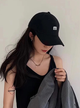 m标棒球帽女春夏季韩版显脸小ins百搭遮阳帽子女弯檐学生鸭舌帽潮