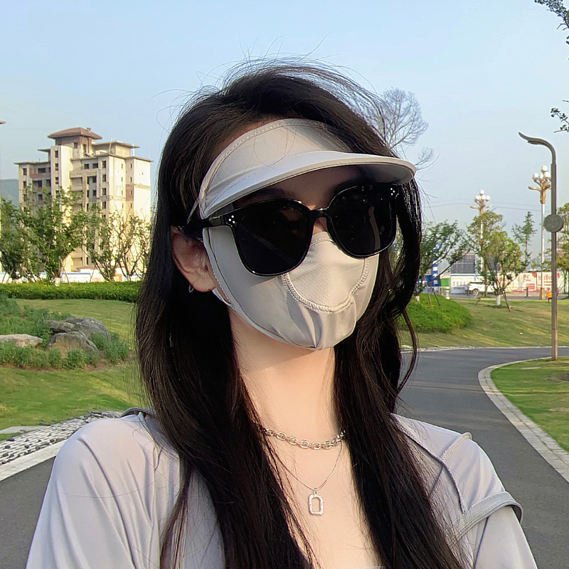 全脸防晒面罩帽子一体女夏季防紫外线脸基尼冰丝脸罩遮阳透气口罩