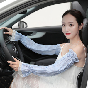 夏季防晒袖套女长款宽松版遮阳骑行棉麻冰袖夏天薄款袖子套护手臂