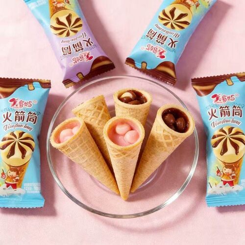 巧克力脆筒巧克力杯星球零食威化饼干夹心小馒头休闲儿童零