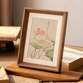 简约原木色相框挂墙实木画框装 裱A4开美术框书法木质外框架摆台框