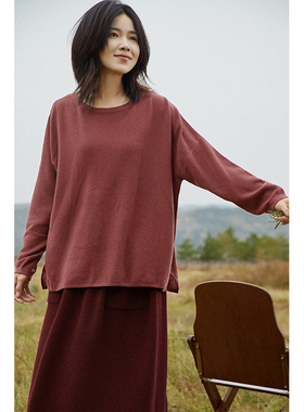 ＜四季有时＞圆领阔版疙瘩针套头衫 NGCX25151