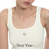 Vary Vase糖纸爱心白玛瑙项链 原创复古精致小众设计轻奢心形吊坠