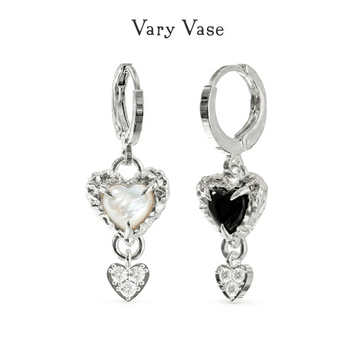 VaryVase纯银爱心耳饰