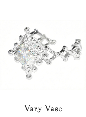 Vary Vase【繁星】原创纯银戒指 超闪订婚精致小众设计开口可调节
